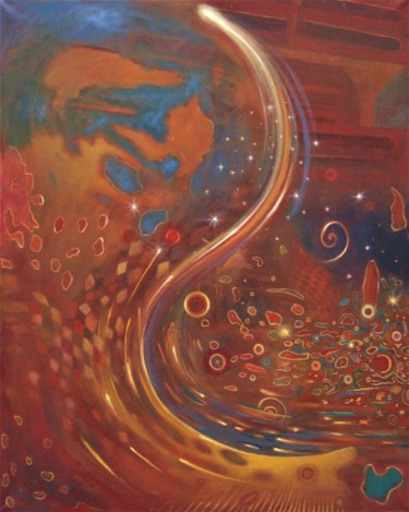 Peinture intitulée "Comète" par Xavier Froissart, Œuvre d'art originale, Huile