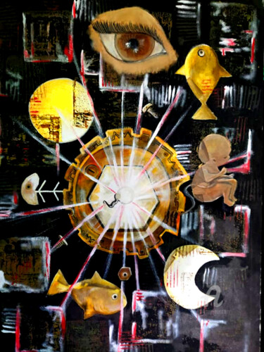 "Vieja máquina" başlıklı Tablo Laura Frontini tarafından, Orijinal sanat, Akrilik