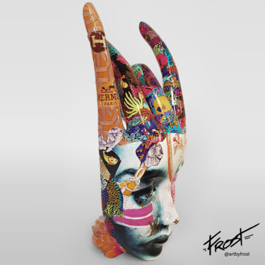 Γλυπτική με τίτλο "Venatian hand mask…" από Frost, Αυθεντικά έργα τέχνης, Ρητίνη