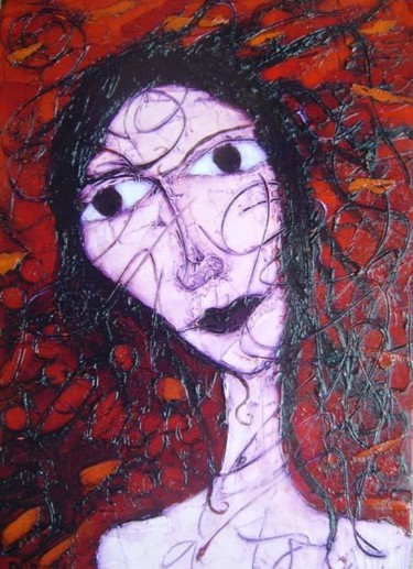绘画 标题为“jeune femme pensive” 由Fx Dubois, 原创艺术品