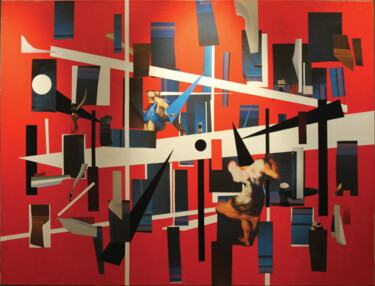 Collages getiteld "Les duellistes" door François-Xavier Lagey, Origineel Kunstwerk, Collages