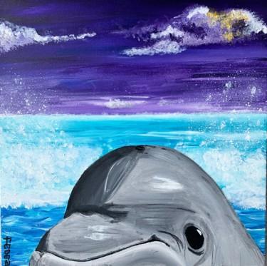 Schilderij getiteld "DolphinSelfie" door Federico Zucchetti (FEDE), Origineel Kunstwerk, Acryl