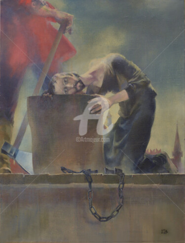Malerei mit dem Titel "Place of execution" von Gennady Zmitrovich, Original-Kunstwerk, Öl