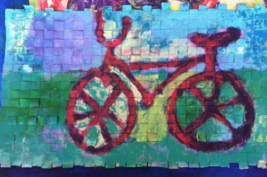 绘画 标题为“Red bike” 由Gabo Mendoza, 原创艺术品, 丙烯