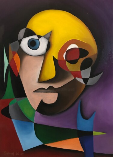 Pintura intitulada "Desconstrução facial" por Gabriel Beguiristain, Obras de arte originais, Óleo