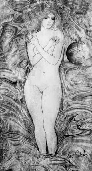 Drawing titled "Aphrodite" by Gabriel Cotelle, Original Artwork, Pencil