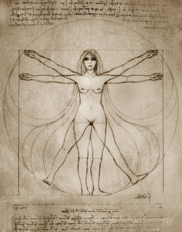 Desenho intitulada "La femme oubliée de…" por Gabriel Cotelle, Obras de arte originais, Lápis