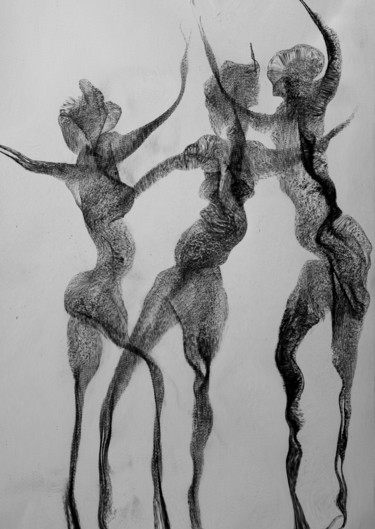 Dessin intitulée "La danse des revena…" par Gabriel Cotelle, Œuvre d'art originale, Graphite