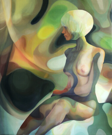 Картина под названием "think to the future" - Gabriel Cristian Matei, Подлинное произведение искусства, Масло