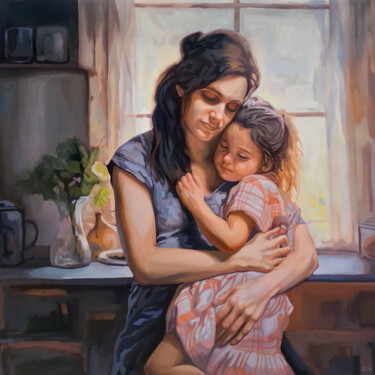 Painting titled "I Love You, mom… an…" by Gabriel Cristian Matei, Original Artwork, Oil