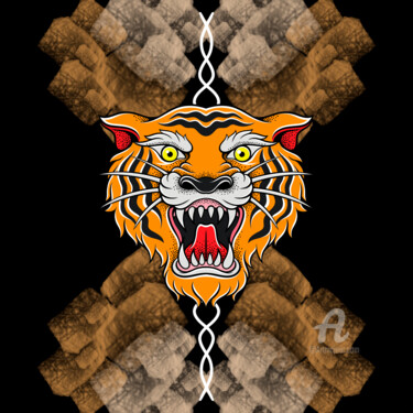 Arts numériques intitulée "O tigre" par Gabriela Radiante, Œuvre d'art originale, Peinture numérique