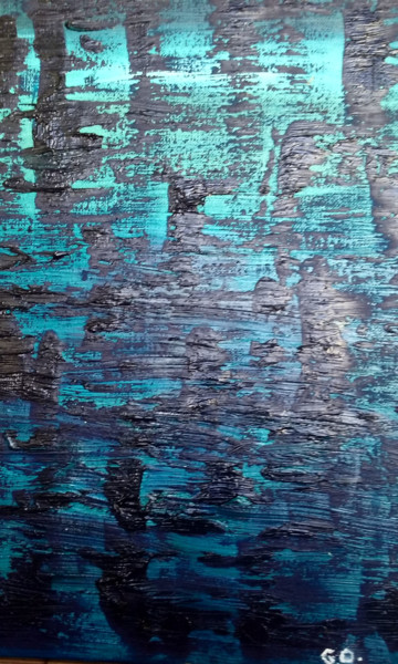 Pintura intitulada ""La terre est blue…" por G. Orrico, Obras de arte originais