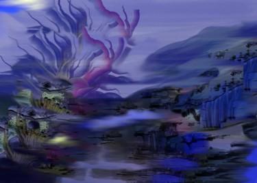 Arts numériques intitulée "rêve bleu" par Gabriela Simut, Œuvre d'art originale, Peinture numérique