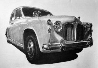 「Rover P4 110 1964」というタイトルの描画 Gabriel López Camposによって, オリジナルのアートワーク, 木炭