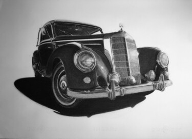 Zeichnungen mit dem Titel "Mercedes-Benz W187…" von Gabriel López Campos, Original-Kunstwerk, Kohle