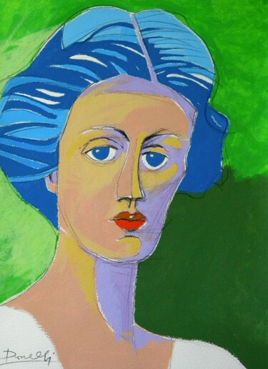 Pittura intitolato "Portrait of Vanessa…" da Gabriele Donelli, Opera d'arte originale, Acrilico