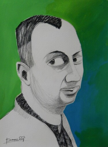 Картина под названием "Portrait of Jorg Jm…" - Gabriele Donelli, Подлинное произведение искусства, Карандаш