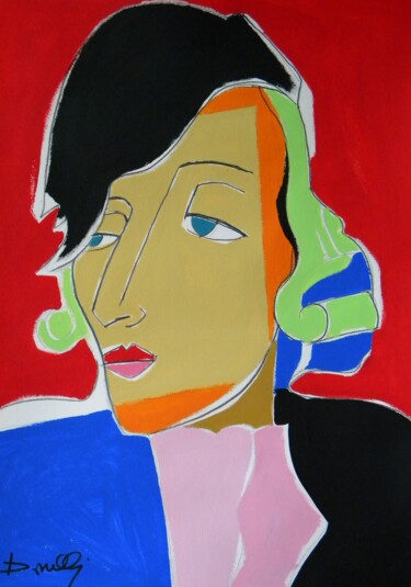 Painting titled "Retrato de Tamara d…" by Gabriele Donelli, Original Artwork, Acrylic