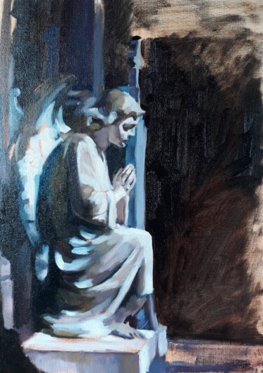 Peinture intitulée ""L'ange"" par Gabrielle Kovesdi, Œuvre d'art originale, Huile