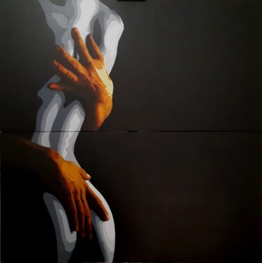 Pittura intitolato "The hug" da Gael-Dwight, Opera d'arte originale, Acrilico