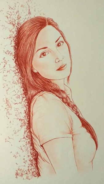 Dessin intitulée "Elisa 3" par Gael Poezevara, Œuvre d'art originale, Crayon