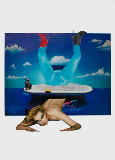 Arte digitale intitolato "Le grand plongeon" da Gaelle Dechery, Opera d'arte originale, Fotomontaggio