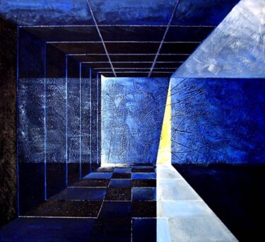 Malerei mit dem Titel "Interno prospettico" von Gaetano Ligrani (Gali), Original-Kunstwerk, Acryl