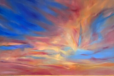 Painting titled "Amazing Sunset #1" by Gaia Starace, Original Artwork, Oil