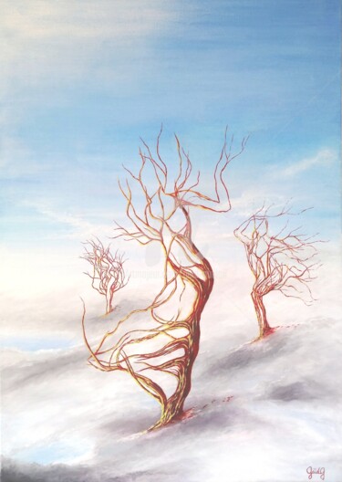 Peinture intitulée "Turbulences" par Gaïdg, Œuvre d'art originale, Huile