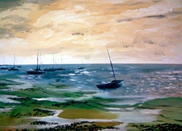 Painting titled "Marée Basse" by Jean-Louis Gaillard, Original Artwork, Oil