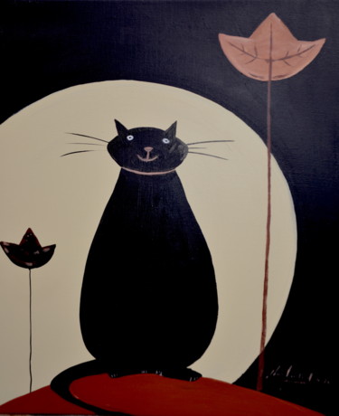 Peinture intitulée "chat-pelle." par Jean-Louis Gaillard, Œuvre d'art originale, Acrylique Monté sur Châssis en bois