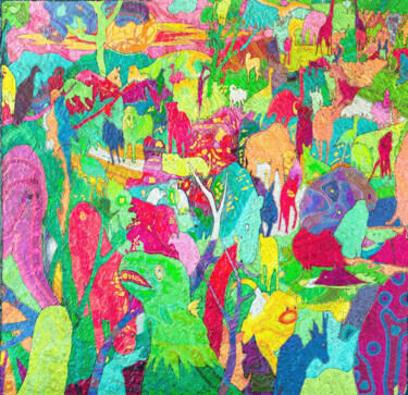 Painting titled ""Garden of Eden. Da…" by Gala Reya, Original Artwork, Acrylic