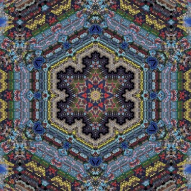 Digital Arts titled "Ancient mosaic tile" by Abraham Addy, Original Artwork, Digital Painting