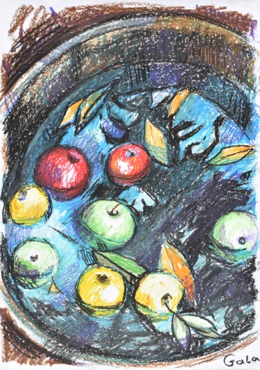 Malerei mit dem Titel "gifts of autumn" von Galina Zulkarniaeva, Original-Kunstwerk, Pastell
