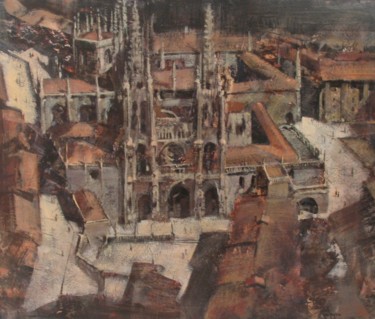 「CATEDRAL DE BURGOS」というタイトルの絵画 Michel Menendezによって, オリジナルのアートワーク, オイル