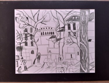Dibujo titulada "Paris Montmartre" por Galia Lettry, Obra de arte original, Pastel