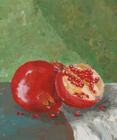 Schilderij getiteld "Pomegranates" door Galia V, Origineel Kunstwerk, Acryl