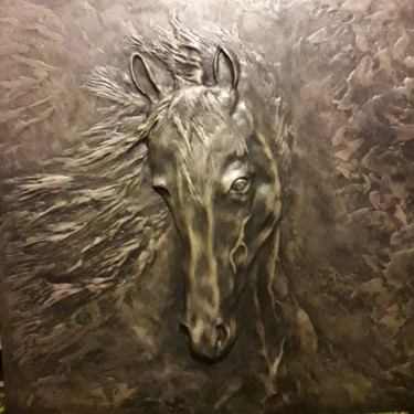 Картина под названием "Лошадь." - Галина Абышева, Подлинное произведение искусства, Гипс