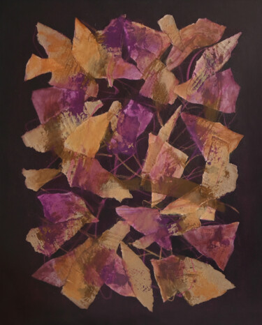 Картина под названием "Fragments of though…" - Galina Bayda, Подлинное произведение искусства, Акрил Установлен на Деревянна…