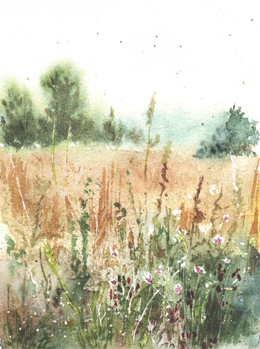 Painting titled "Delicate Summer  Wa…" by Galina Ivanova, Original Artwork, Watercolor