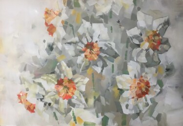 Malarstwo zatytułowany „Spring daffodils” autorstwa Galina Poloz, Oryginalna praca, Akryl