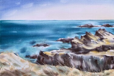 Painting titled "North wind. Scotlan…" by Galina Poloz, Original Artwork, Watercolor