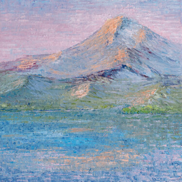 「Mountains at dawn.…」というタイトルの絵画 Galina Vasiljevaによって, オリジナルのアートワーク, オイル