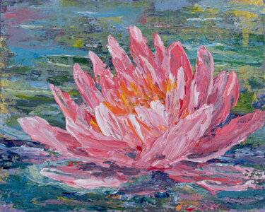 Peinture intitulée "Wate Lily" par Galina Vasiljeva, Œuvre d'art originale, Huile