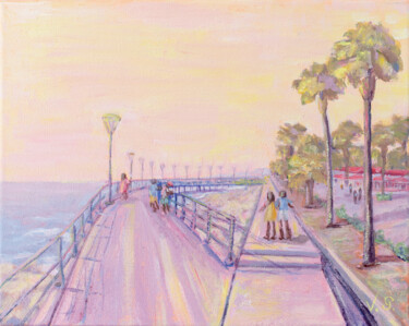 Schilderij getiteld "Limassol Promenade.…" door Galina Vasiljeva, Origineel Kunstwerk, Acryl