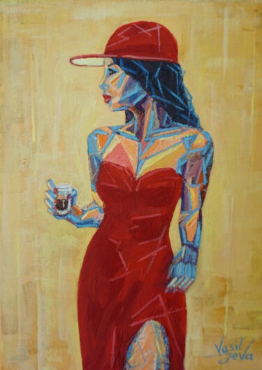 Painting titled "Espresso" by Galina Vasiljeva, Original Artwork, Acrylic