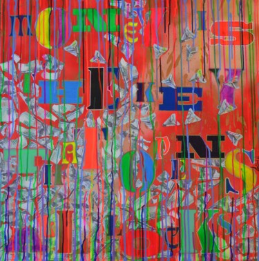 Collages titulada "Money is the key th…" por Galina N, Obra de arte original, Acrílico