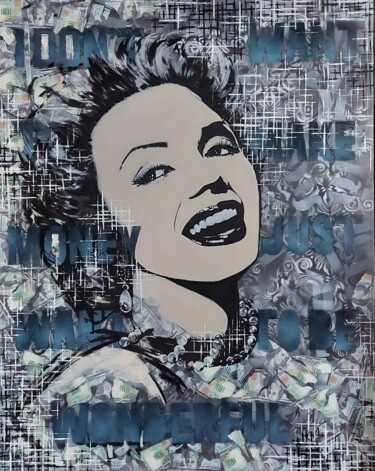 Collages intitulée "WONDERFUL MARILYN #…" par Galina N, Œuvre d'art originale, Acrylique