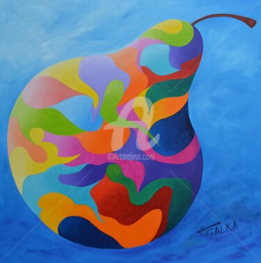 Картина под названием "DUCHESSE ( poire)" - Galka, Подлинное произведение искусства, Масло Установлен на Деревянная рама для…