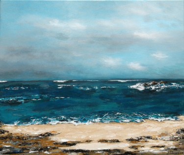 Malarstwo zatytułowany „Ocean” autorstwa Jocelyne Gallecier, Oryginalna praca, Akryl